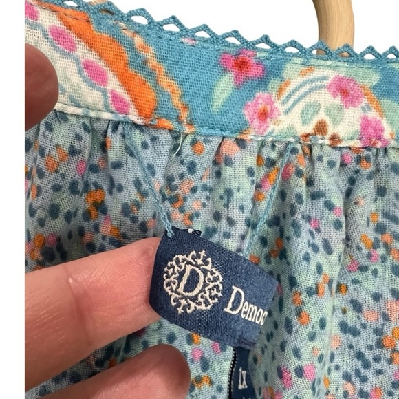 Democracy Plus Size Paisley Print 3/4 Sleeve Reversible Open-Front Jacket NEW - Picture 9 of 16